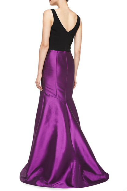 Backless Boat Neck Luxury Fish Tail Elegant Prom Dress