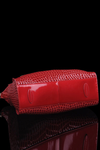 Classical Patent Leather Satchel Briefcase Shoulder Handbag