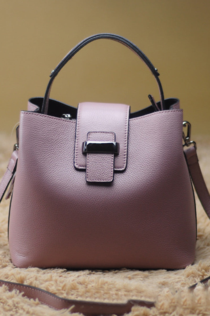 Solid Saddle Bucket Bag