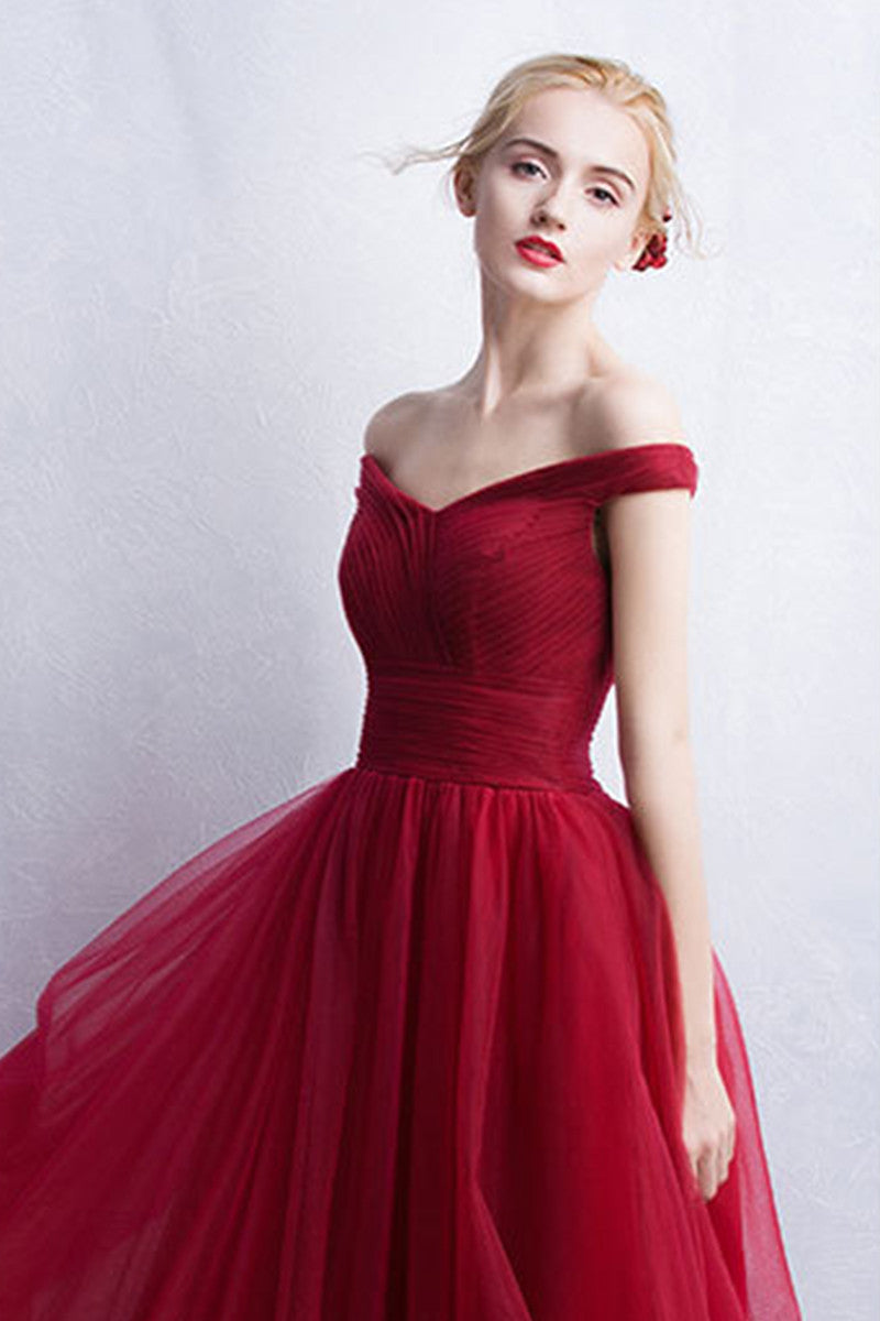 Off Shoulder Evening Gown with Sweetheart Neckline Ruched Bodice Dress