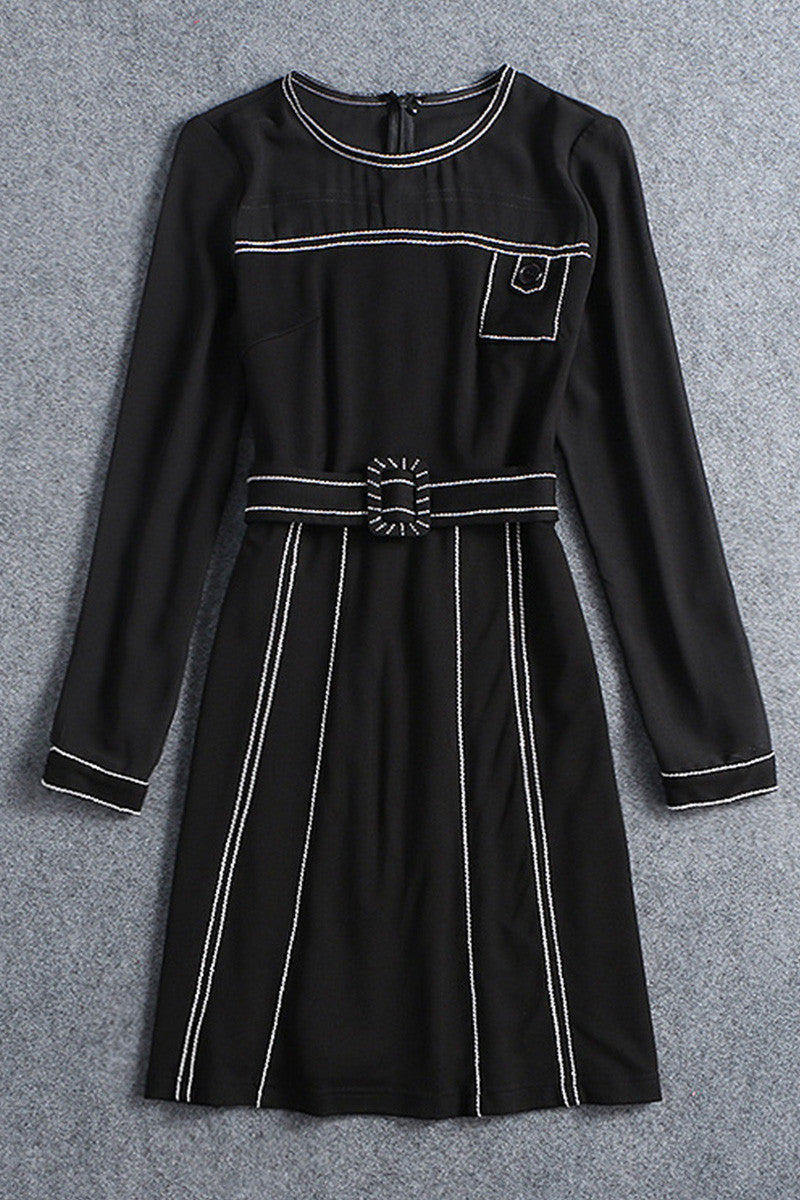 Polka Thick Stitched Ponte Dress
