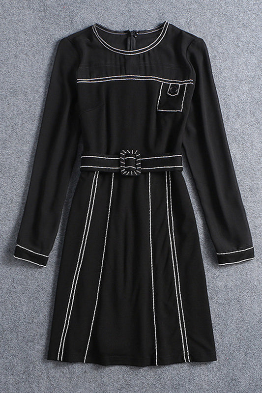 Polka Thick Stitched Ponte Dress