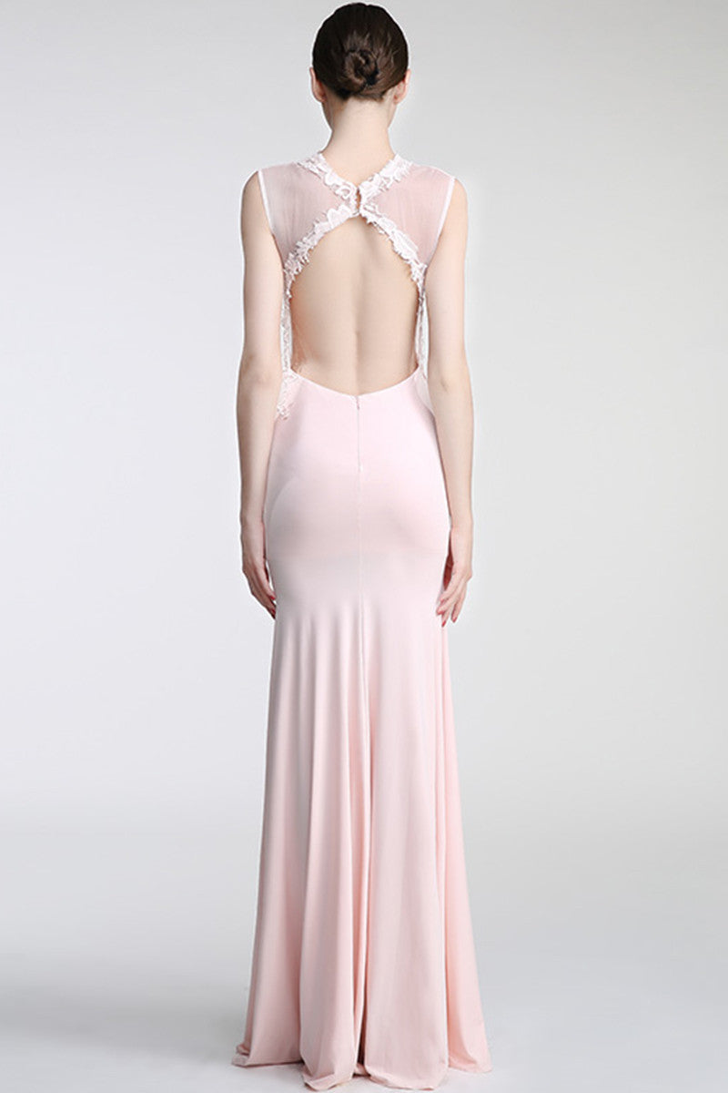 Floral Patch Bust High Size Slit Dress