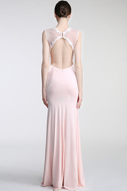 Floral Patch Bust High Size Slit Dress