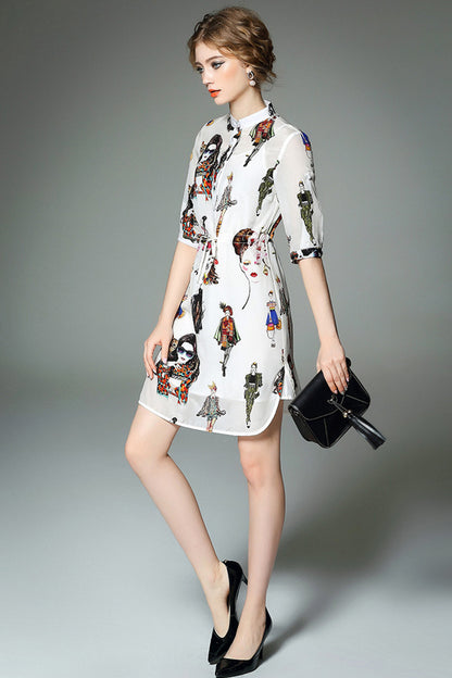 Multi Portrait Short Dress