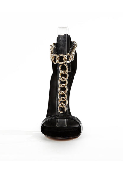 Caged Metallic Chain Stilettos