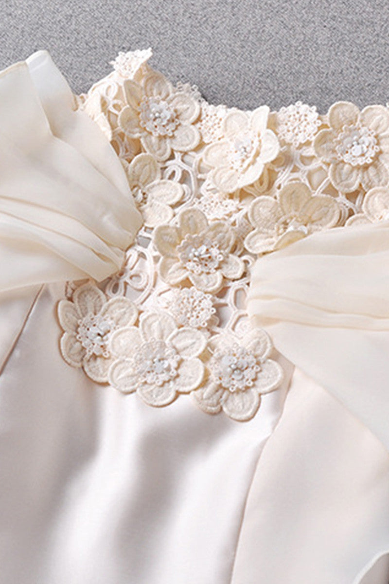 Falbala Trimming Embroidery Cap Sleeve Loose Dress