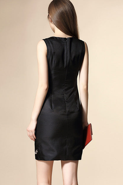Macarons Line Decoration Basic Mini Sleeveless Dress
