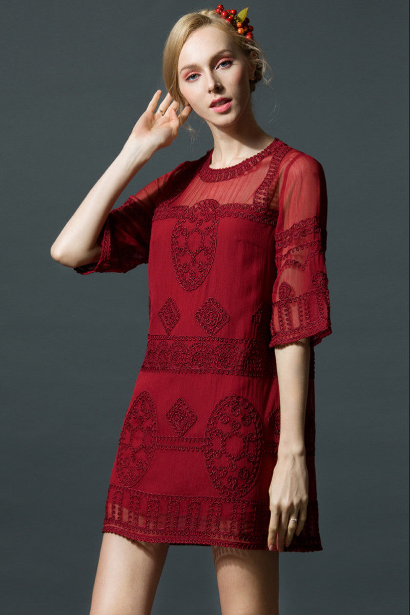 1 Embroidegules Underdress Lance Loose Dresses - NJOYDRESS - 2
