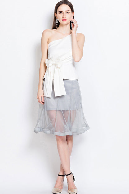 [30% OFF TILL 8 APR] Grace Slash Neck Fitted Sleeveless Casual Top