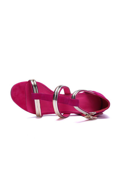 [30% OFF TILL 7 APR] Ankle Stap Suede Leather Chunky Sandals