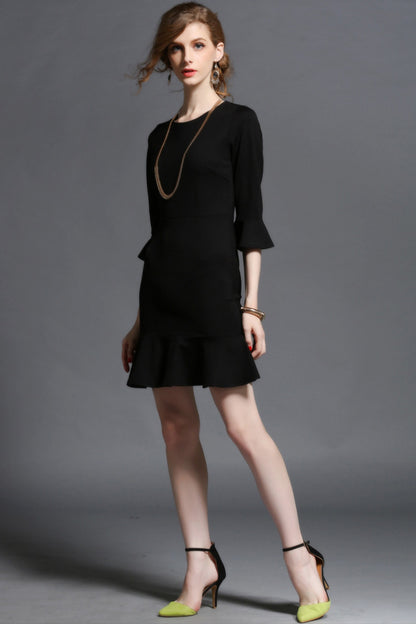 Puffle Black Fishtail Dress
