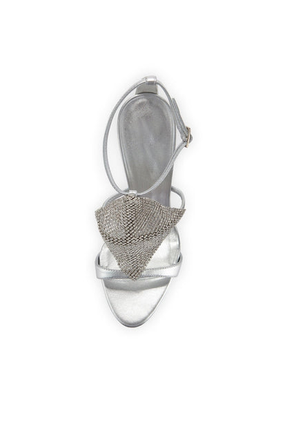 [50% OFF TILL 7 APR] Rhinestone Open Toe Caged Buckle Shandals