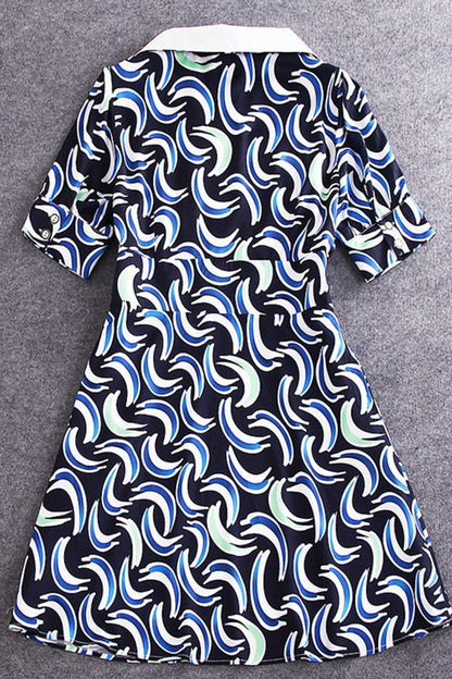 WOMEN'S WEAR TO WORK POLO NECK SHORT SLEEVE A-LINE SHORT DRESS