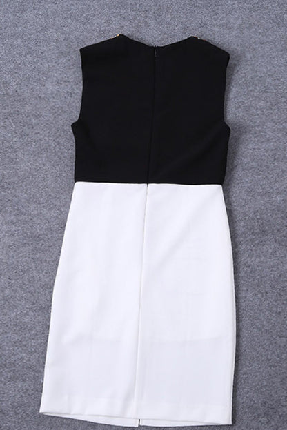 WOMEN'S CASUAL ROUND NECK SLEEVELESS WAISTLINE SEQUIN SHORT DRESS