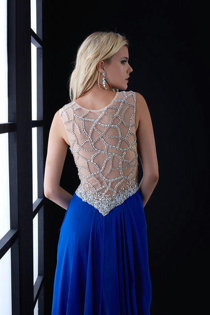 Deep-V Rhinestone Top Maxi Dress