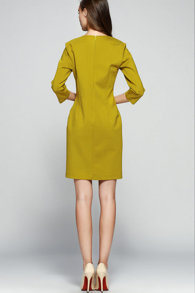 1 Women's Spring Elegant Round Scoop Collar Formal Dress - NJOYDRESS - 3