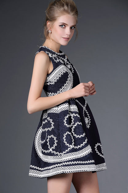 Little Embossed Sundress With Embroidered