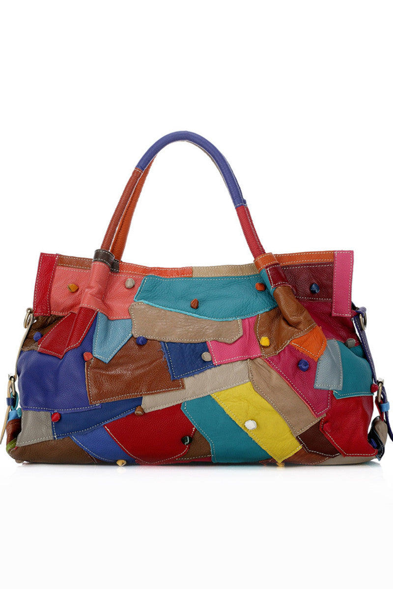 Genuine Leather Multi Quilted Knot Dumpling Hobo Bag