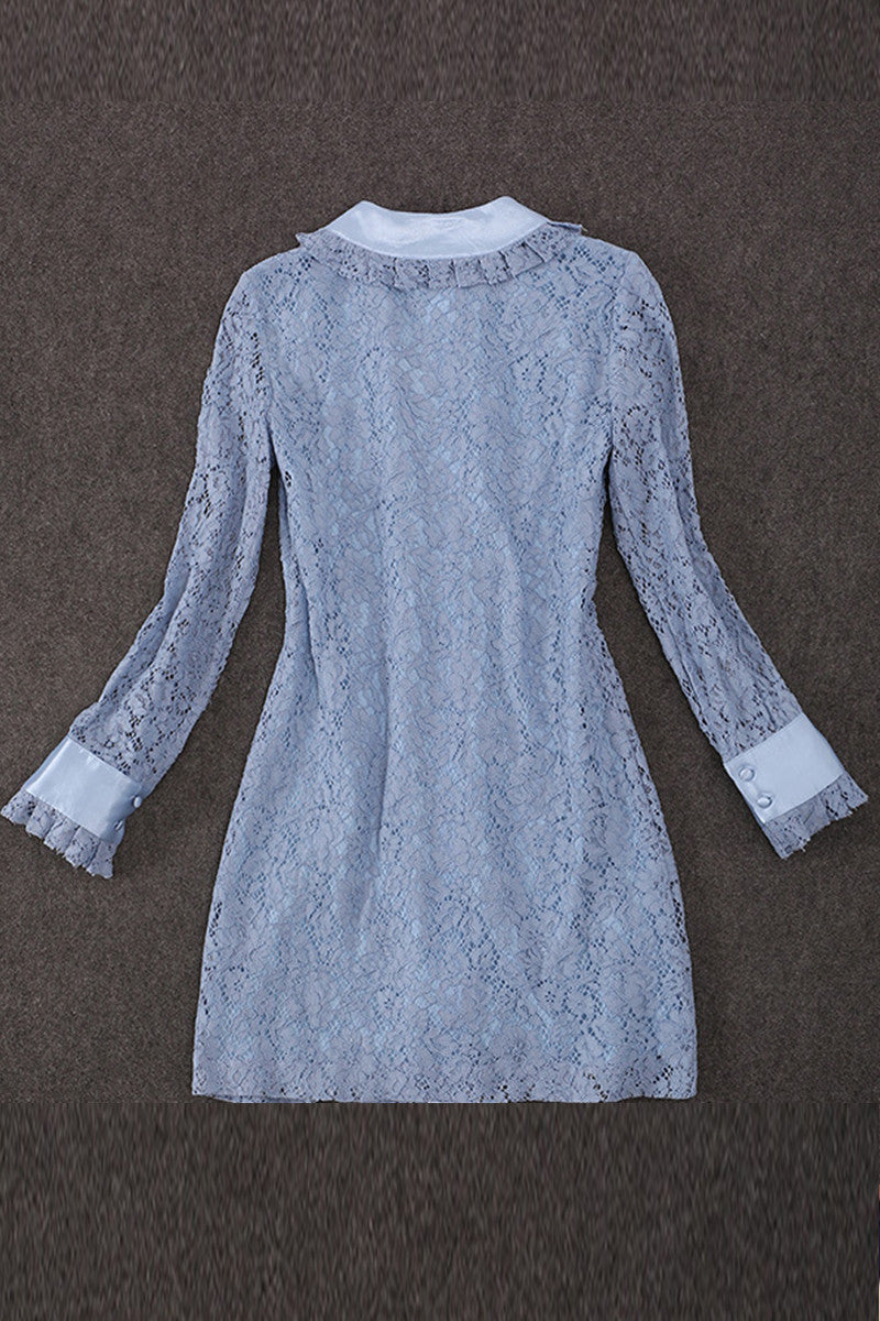 Doll Collar  Stringy  Selvedge Pleat Hem Lace Dress