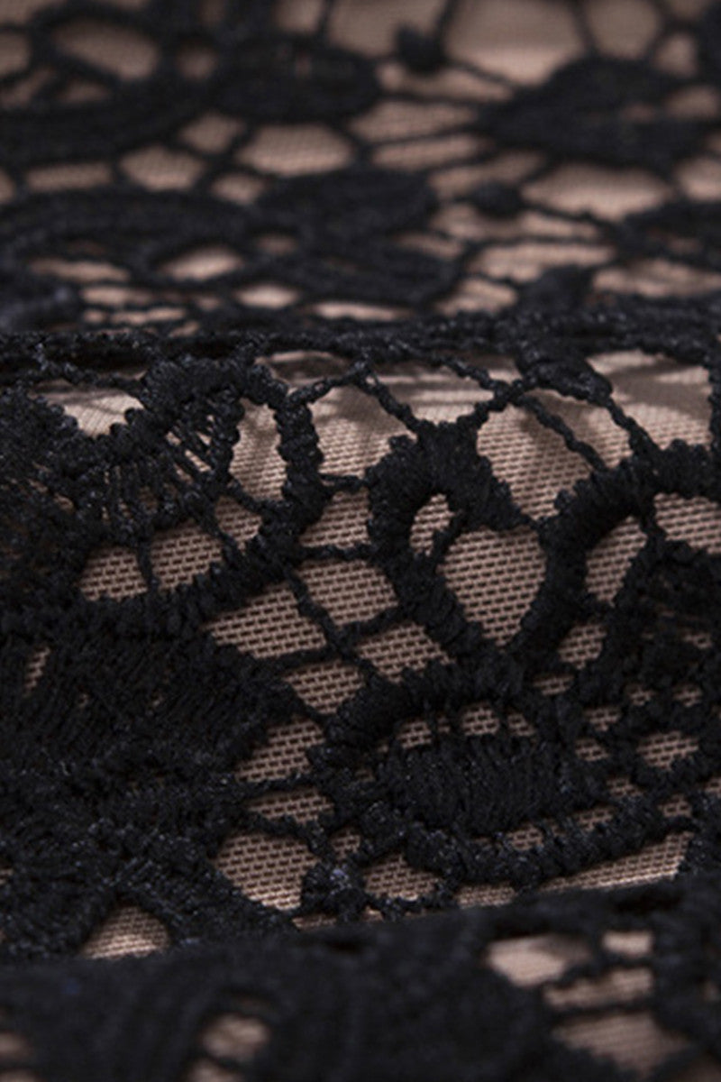 Floral Lace Underlay  Strap Club Short Dress