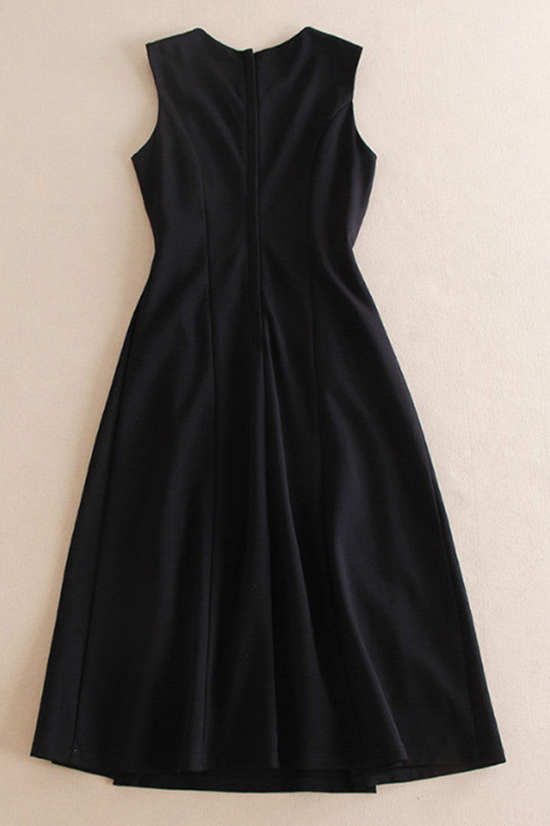 Rose Sequin Emboridered Sleeveless Dress