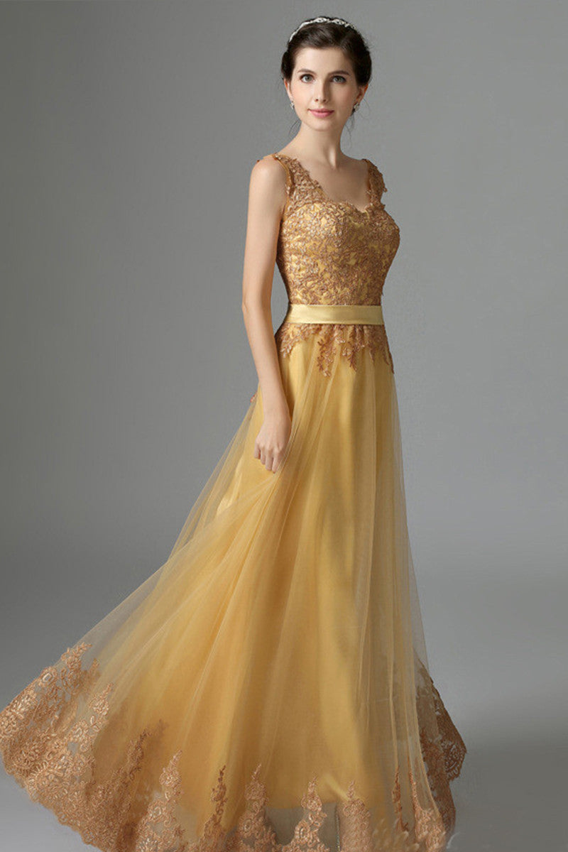 Scoop Neck Lace Tulle Shirring Waist Backless Grown Dress