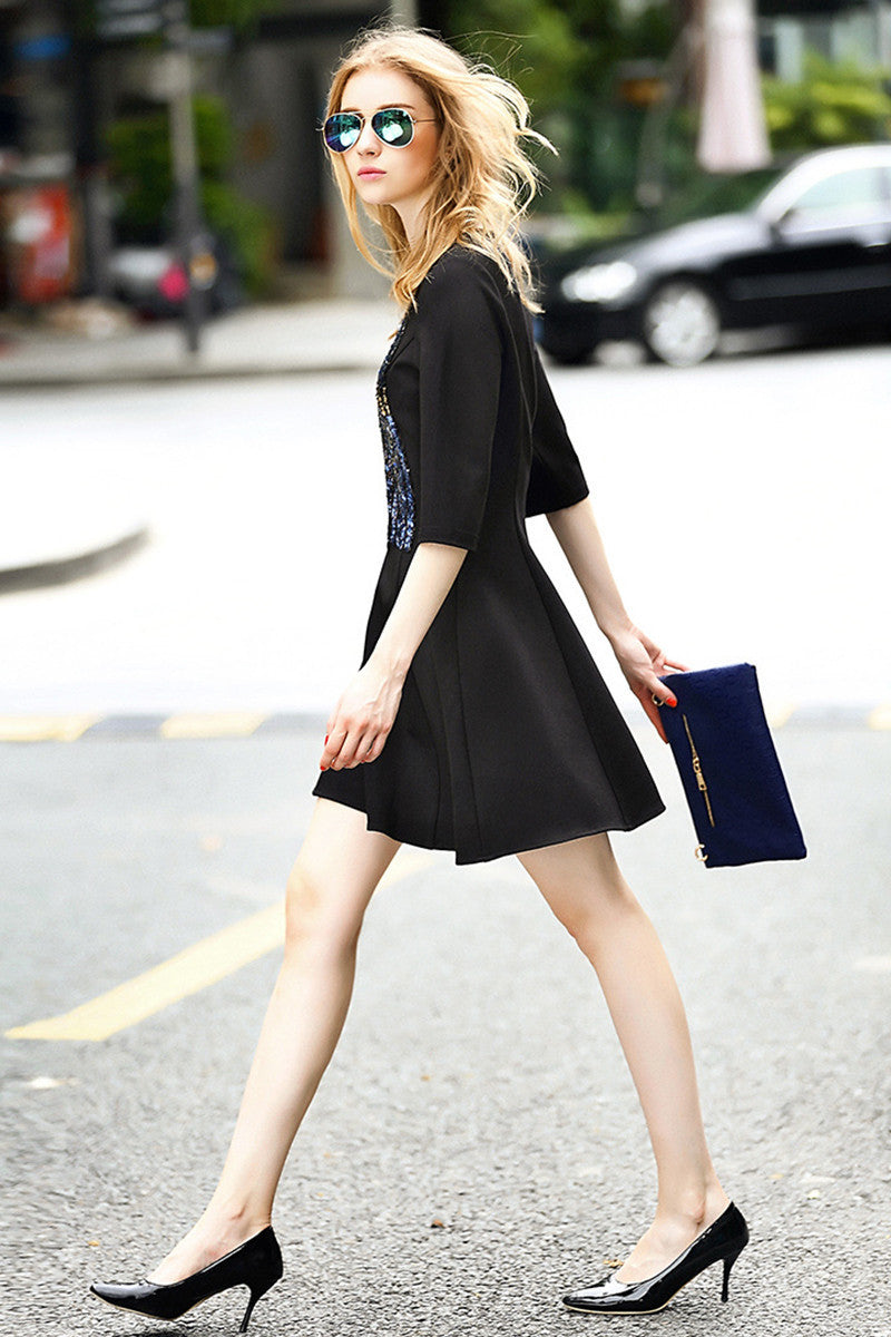 WOMEN'S CASUAL HALF SLEEVE PRINTING SLIM DRESS