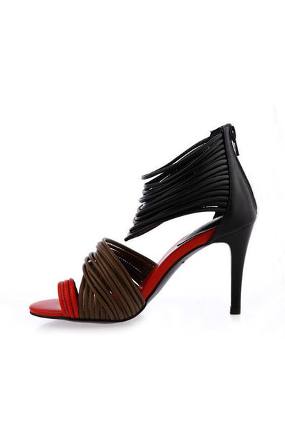[50% OFF TILL 8 APR] Toe Thong Strappy HeelsCaged  Sandals