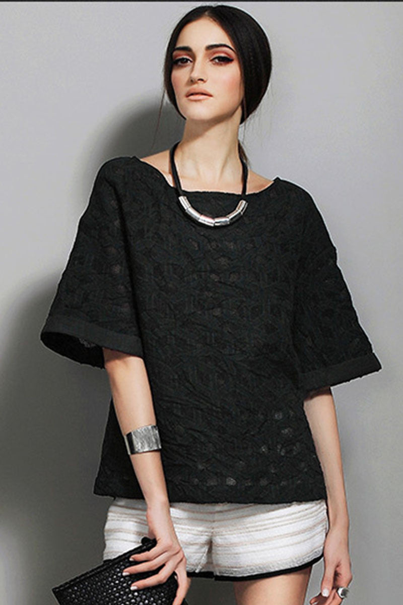 Spring Radiance Mix Lace 1/2 Flared Sleeve Top