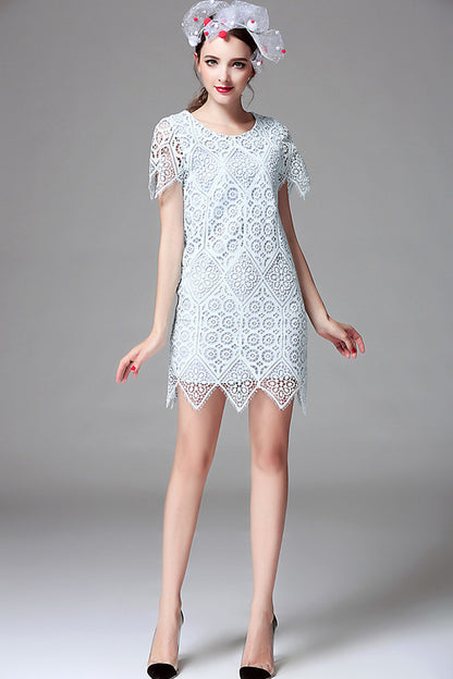 [30% OFF TILL 7 APR] Vintage Lace Embroidery Round Neck Casual Dress
