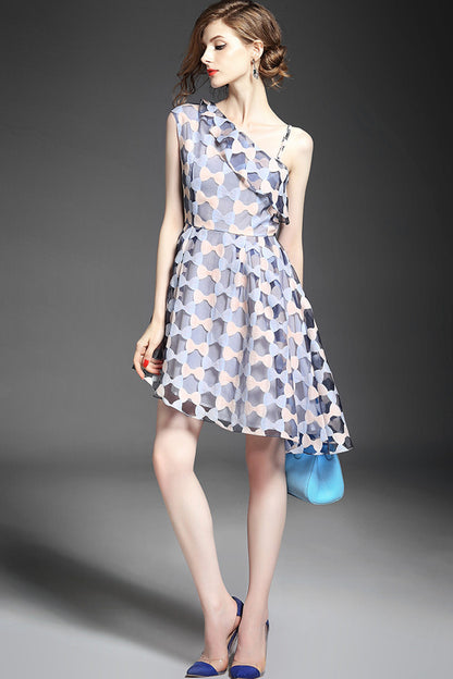 WOMEN'S PRINT AND FLORAL SEXY OFF SHOULDER MIDI DRESS