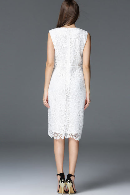 [30% OFF TILL 7 APR] Sleeveless Surplice Full Lace Short Cocktail Dress
