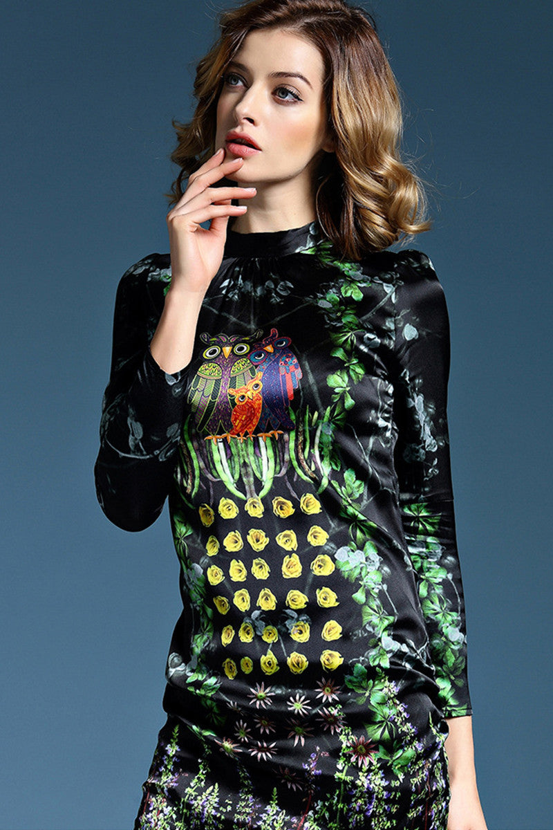 Multi Digital Printing Satin Mini Dress