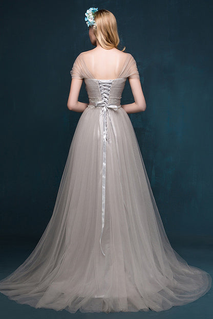 Backless Lace Tulle Sweatheart Evening Long Dress