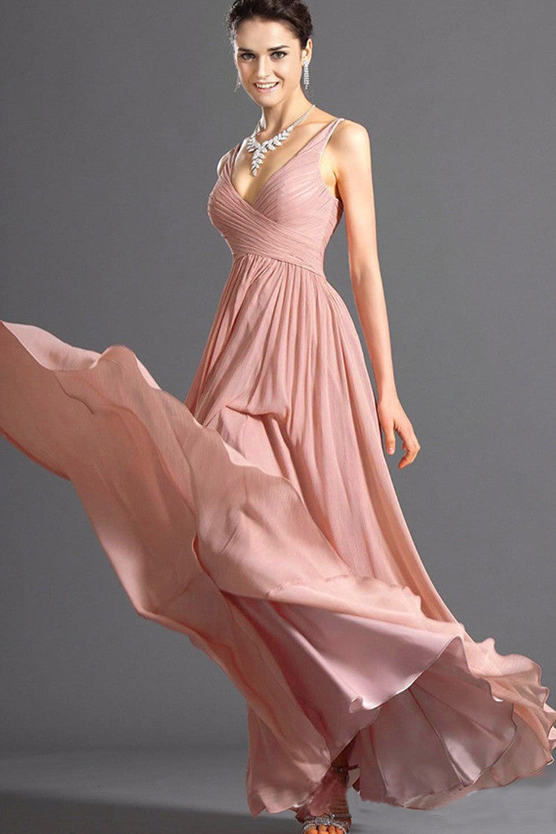 Deep V Neck Runched Slip Dress Spaghetti Strap Camisole Grown