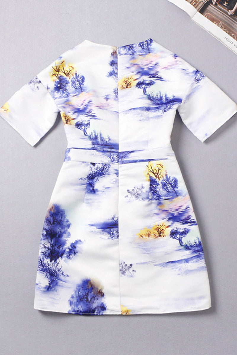 Poetry Twill Peplum Short Wear To Work Dress