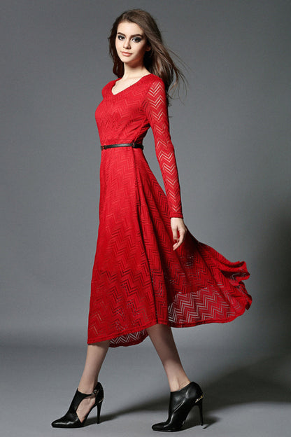 Wave Shade Lace Elegant Dress - NJOYDRESS - 2