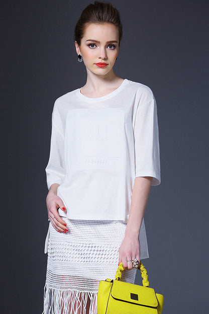 Casual Half Sleeve Round Neck Pure Shirt