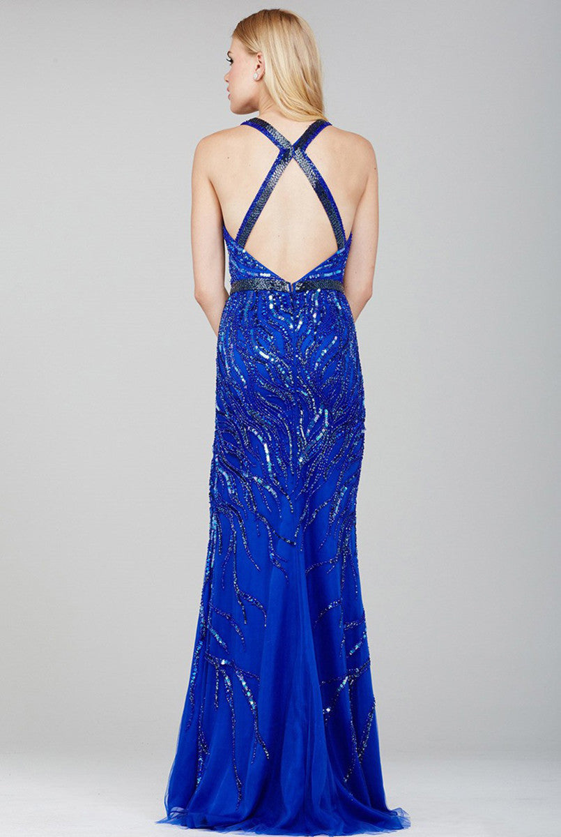 Deep-V  X Backless Sequin Dress