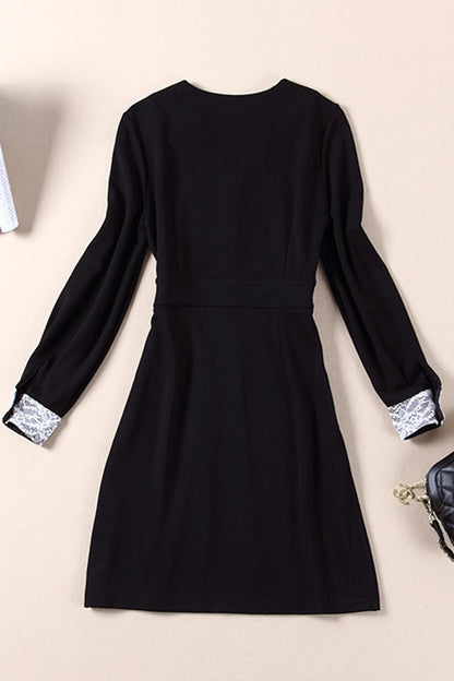 Lace Waist Tunic Short Dress