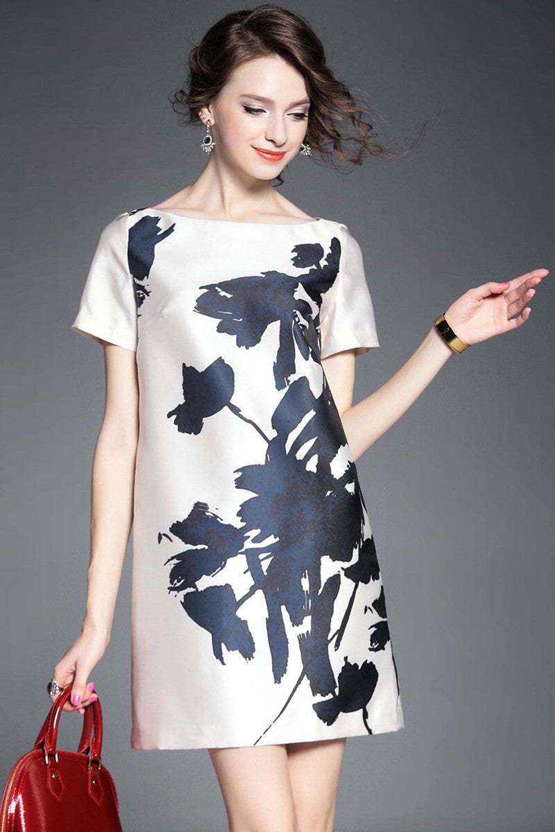Elegance Summer Ink Printing Clothing Dresses - NJOYDRESS - 2