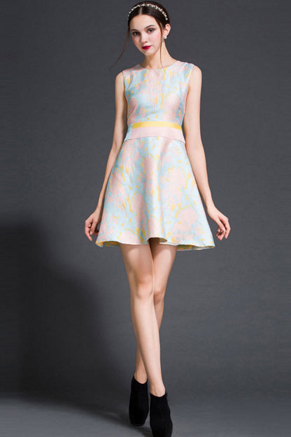Casual Vintage Printed A-line Slim Dress