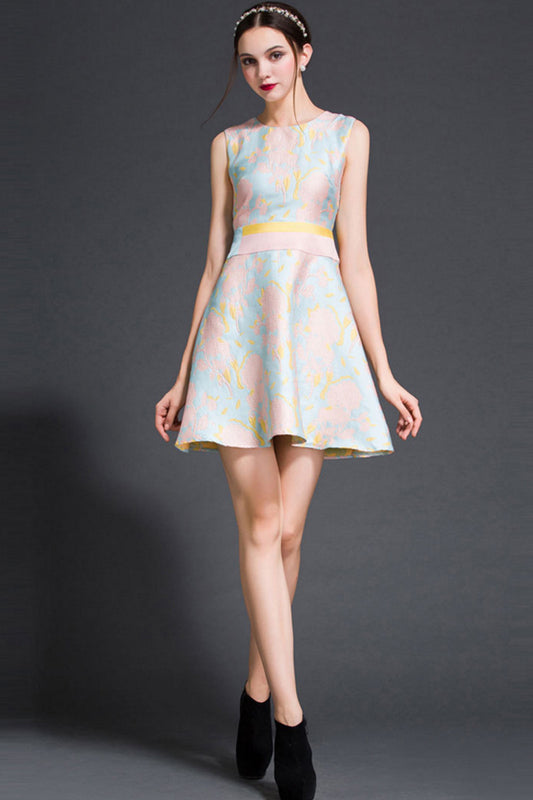 Casual Vintage Printed A-line Slim Dress