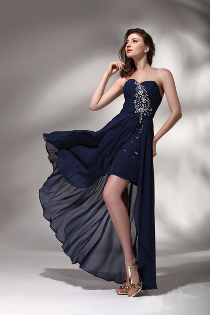 Sweetheart Beading Evening Dresses Side Slit Backless Formal Prom Gown