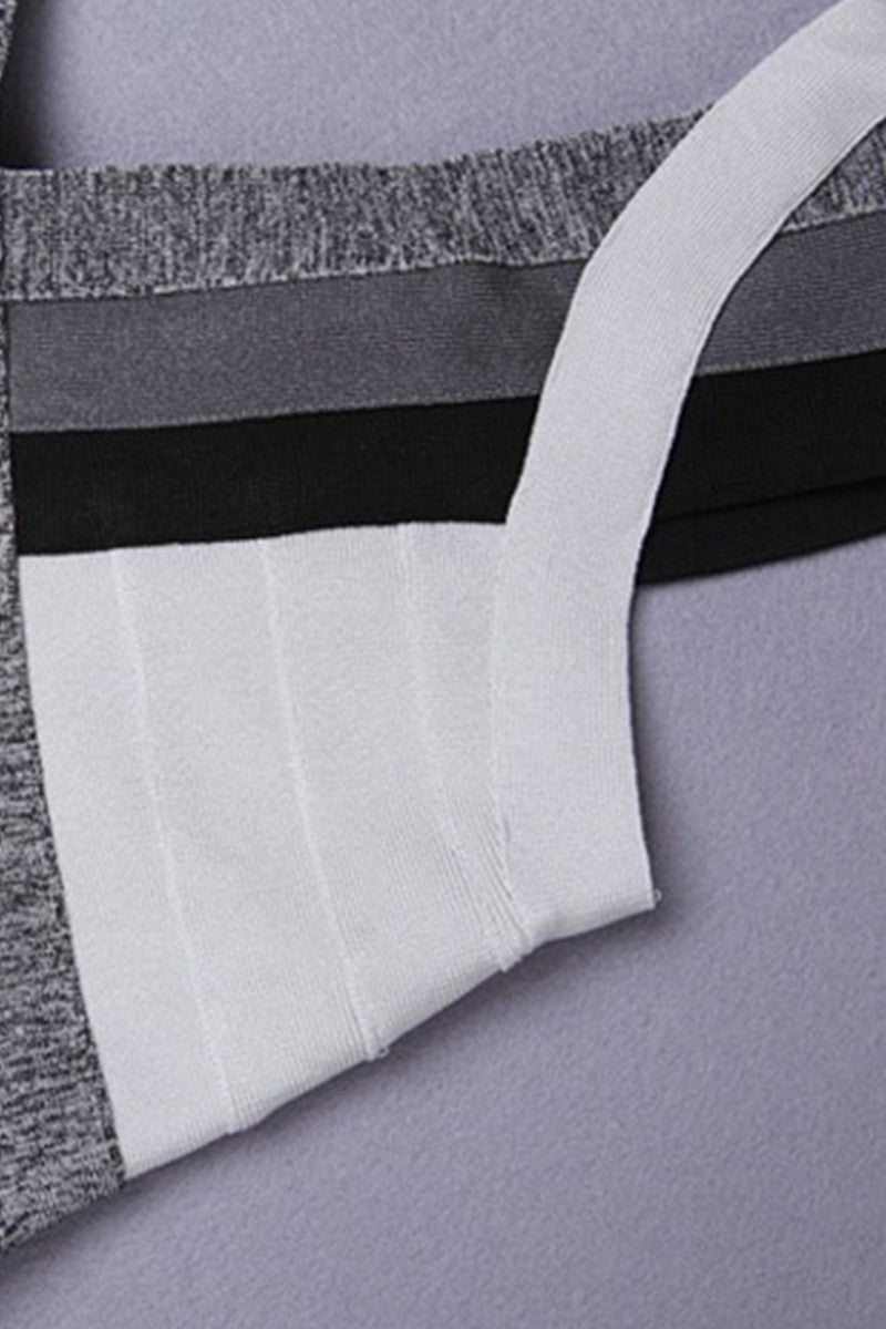 Bodycon Low Cut Sleeveless Color Block Warp Club Dress
