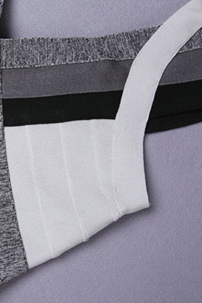 Bodycon Low Cut Sleeveless Color Block Warp Club Dress