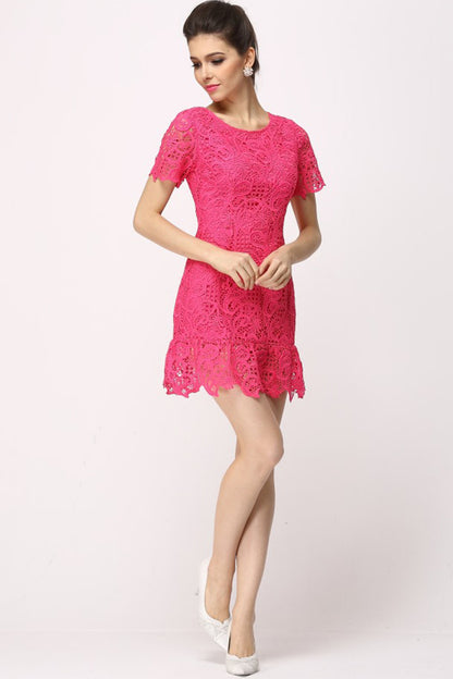 Full Lace Little Fishtail Short Cocktail Dress