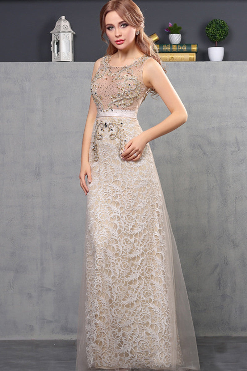 Multi Beaded  Totem Maxi Prom Party Dress