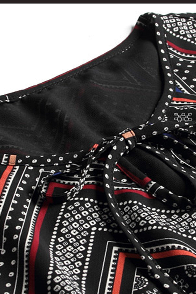 Rhombic Shade Printting Dress